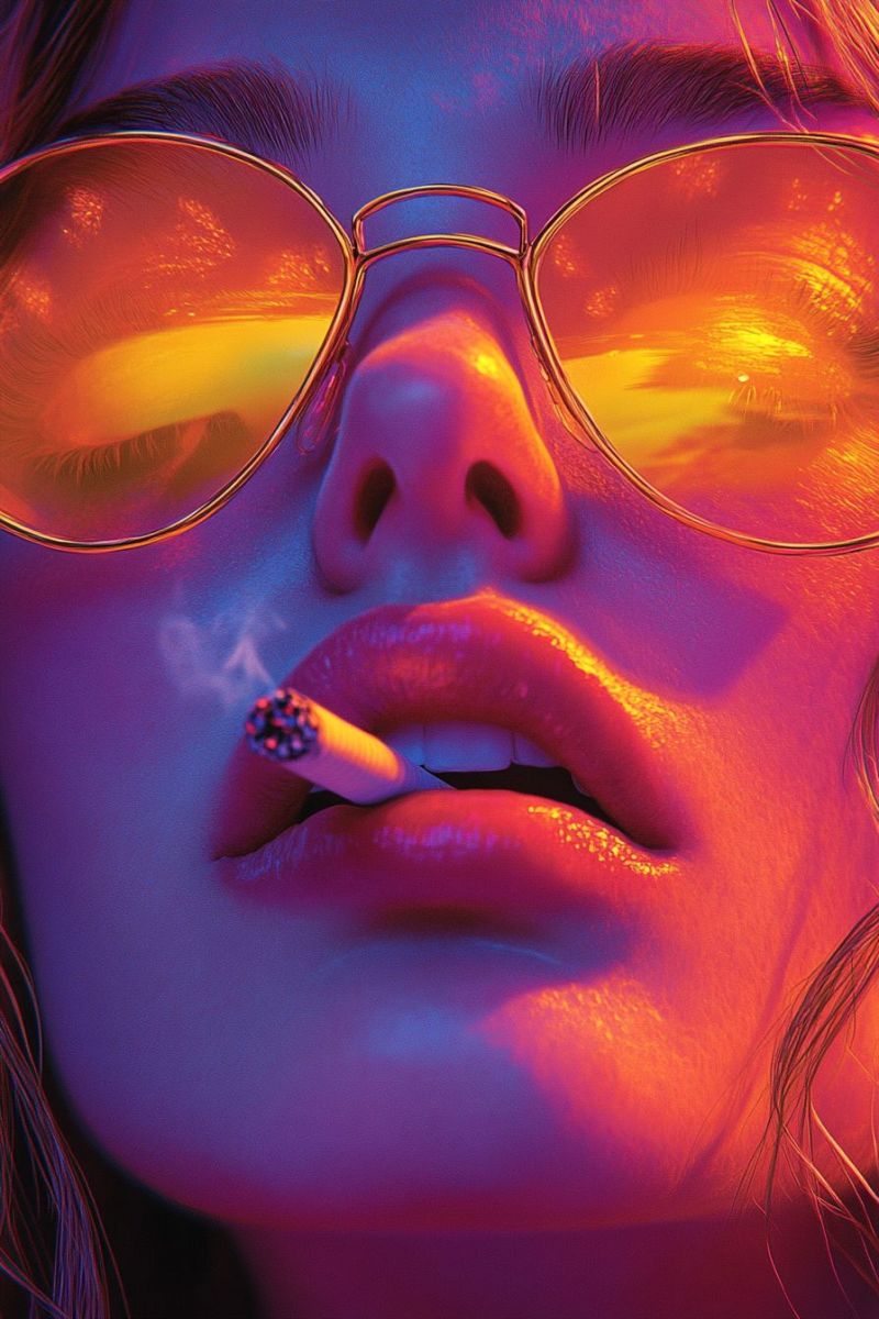 Ace rock girl sunglasses smoking cigarette illustr accurate picture amazing demonstrating the mischiefs wild of human activities on la ace rock girl sunglasses smoking cigarette illustr