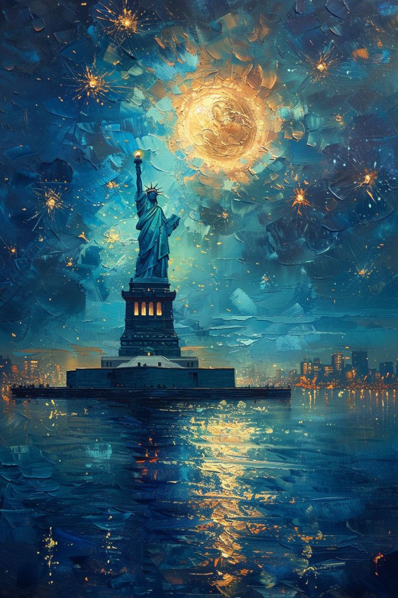 Fireworks statue liberty new york painted van accurate picture amazing demonstrating the mischiefs wild of human activities on la fireworks statue liberty new york painted van