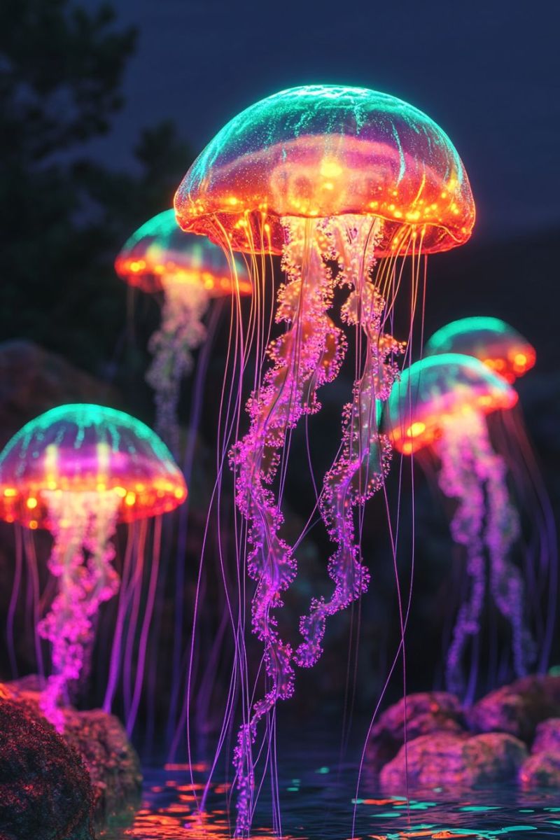 Bioluminescent jellyfish alien bioluminescent jellyfish alien