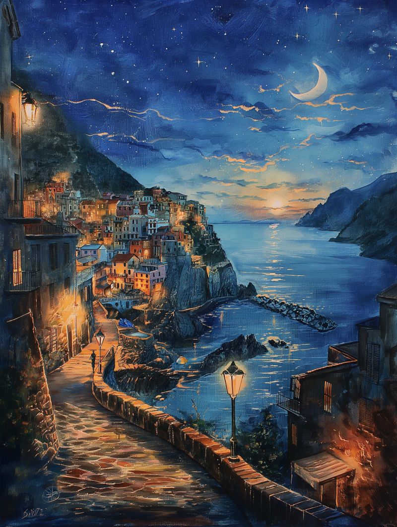 Aben  waterpainting vernazza after sunset street accurate picture amazing demonstrating the mischiefs wild of human activities on la aben  waterpainting vernazza after sunset street