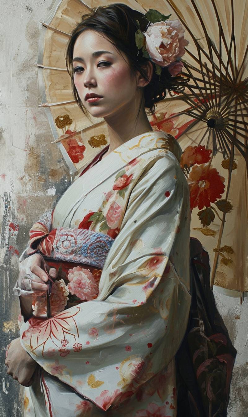 Oil paintin gbeautiful japanese woman image picture accurate picture amazing demonstrating the mischiefs wild of human activities on la oilpaintingbeautifuljapanesewoman