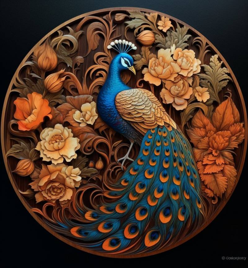 Artwork peacock birds flowers on woode astounding shot amazing showcasing the effects wild of nature on la artwork peacock birds flowers on woode