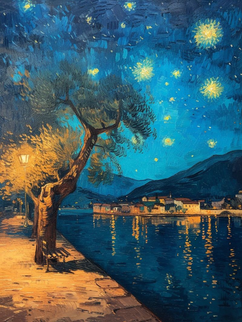 Annecy van gogh image picture photograph accurate picture amazing demonstrating the mischiefs wild of human activities on la  annecy van gogh