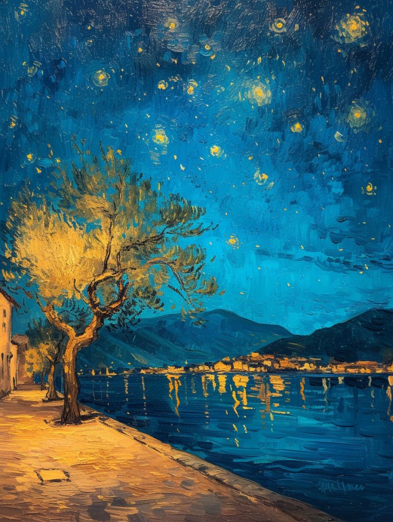 Annecy van gogh image picture photograph accurate picture amazing demonstrating the mischiefs wild of human activities on la  annecy van gogh