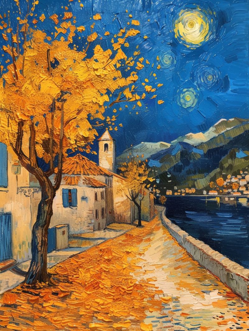 Annecy van gogh image picture photograph accurate picture amazing demonstrating the mischiefs wild of human activities on la  annecy van gogh