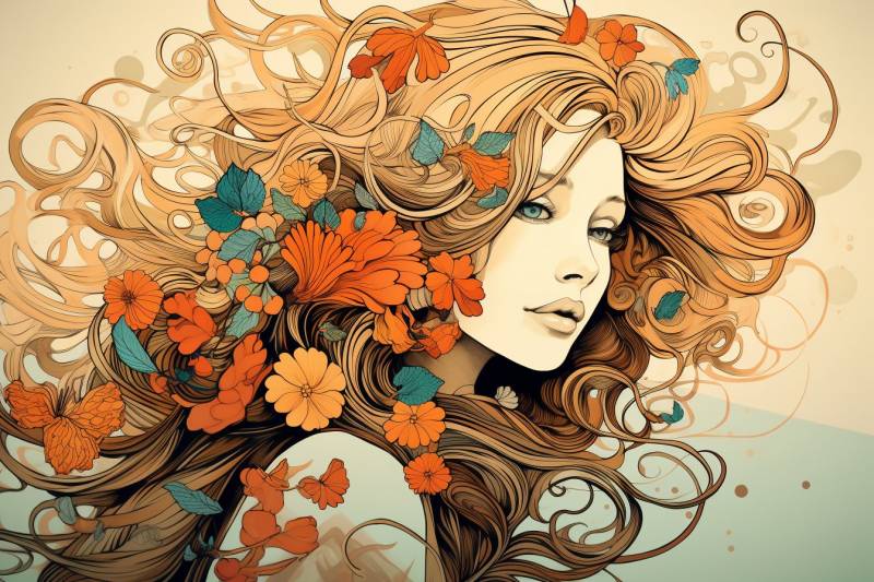 Bohemian art flowers long girl swirly hairs landscape amazing image accurate showing the state of wild of global warming on la bohemian art flowers long girl swirly hairs landscape