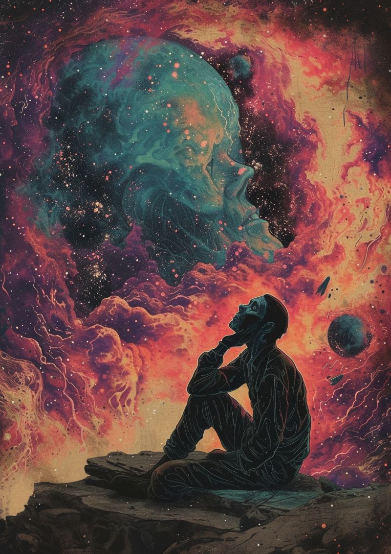 Contemplating life death lost thought cosmic chaos accurate picture amazing demonstrating the mischiefs wild of human activities on la  contemplating life death lost thought cosmic chaos