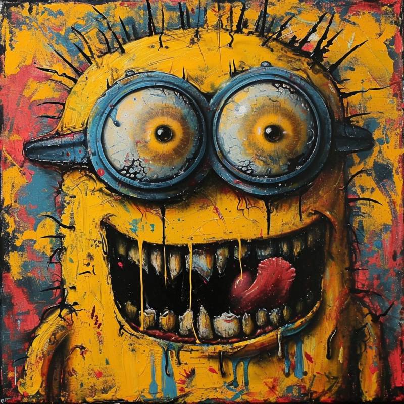 Crazy minionisme funky art image picture accurate picture amazing demonstrating the mischiefs wild of human activities on la  crazy minionisme funky art