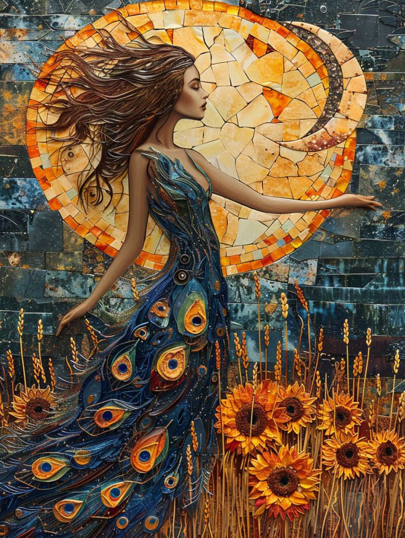 Dancer touching stars silky dress wheat sunflowers aaa accurate picture amazing demonstrating the mischiefs wild of human activities on la  dancer touching stars silky dress wheat sunflowers aaa