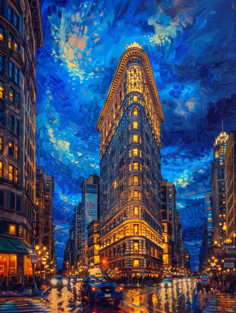 Flat iron building van gogh image picture accurate picture amazing demonstrating the mischiefs wild of human activities on la  flat iron building van gogh