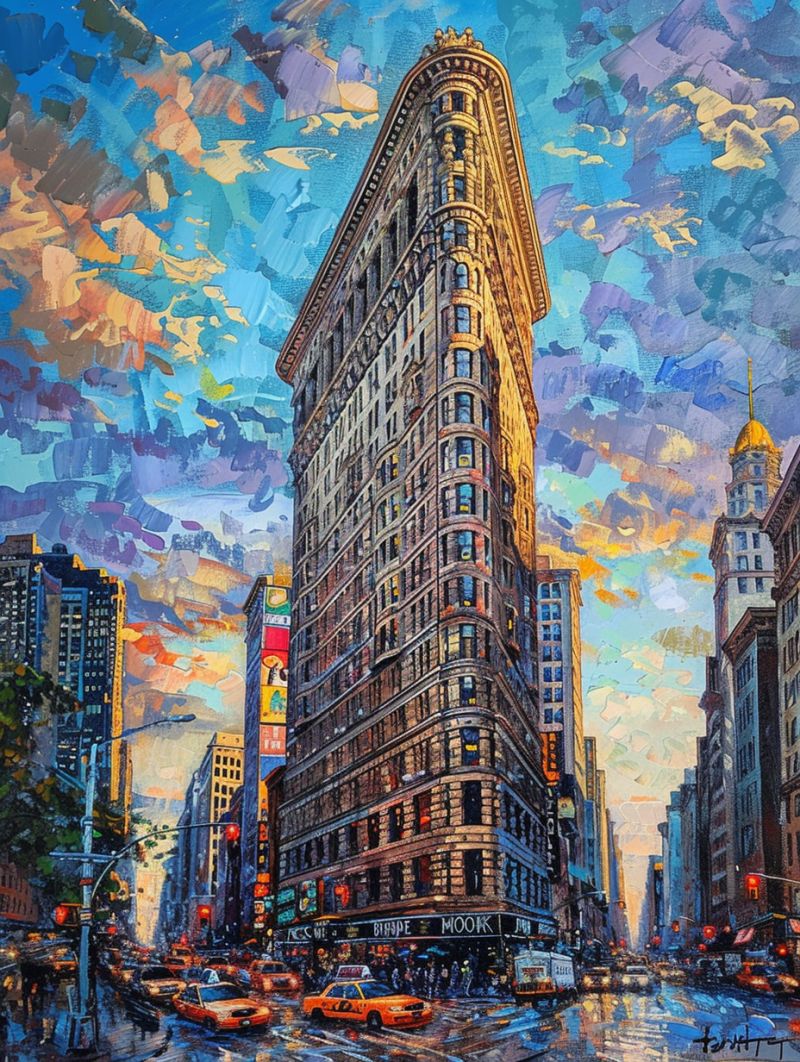 Flat iron building painted monet image picture accurate picture amazing demonstrating the mischiefs wild of human activities on la  flat iron building painted monet