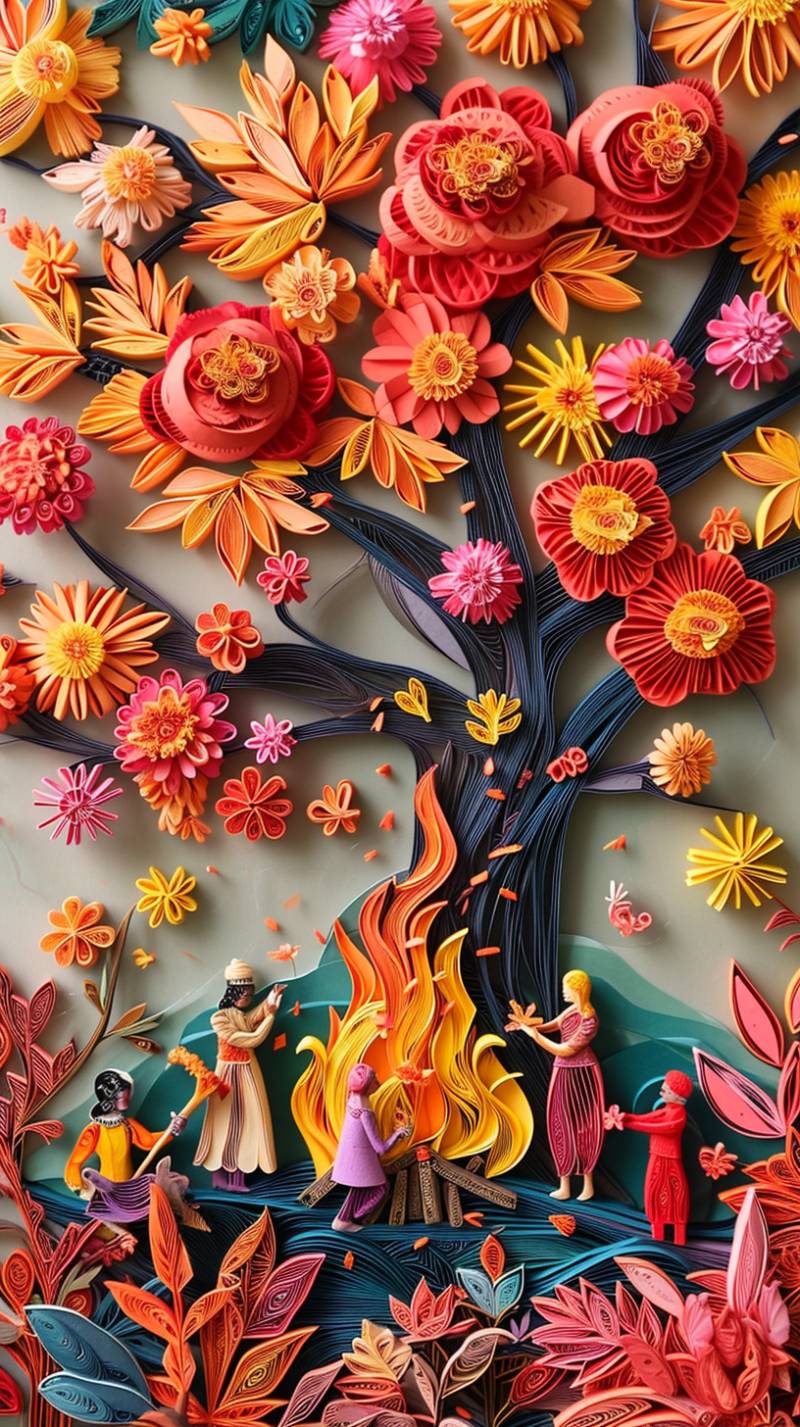 Paper quilling kirigami d lohri celebration peopl accurate picture amazing demonstrating the mischiefs wild of human activities on la  paper quilling kirigami d lohri celebration peopl