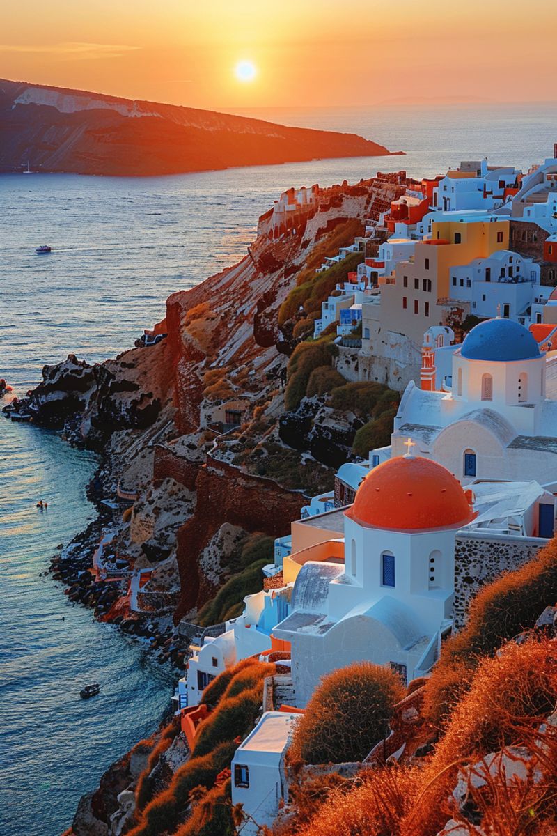 Santorin sunset village sea image picture accurate picture amazing demonstrating the mischiefs wild of human activities on la  santorin sunset village sea