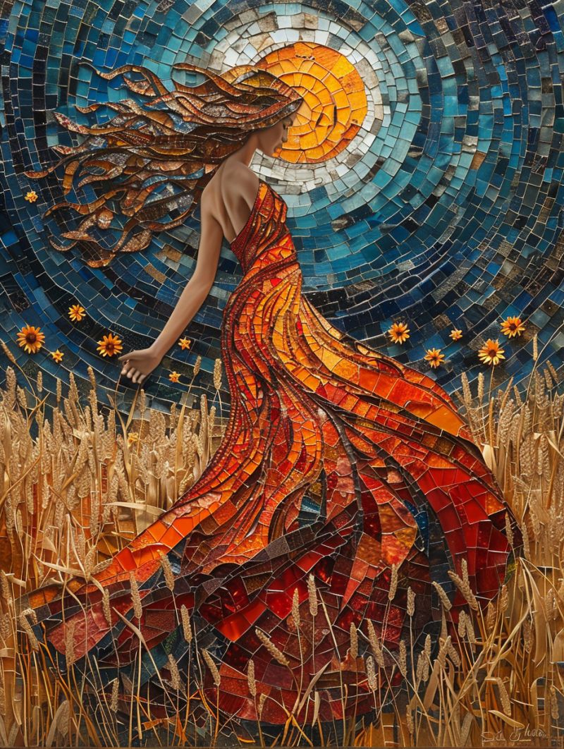 Stars sun moon mosaic spiral dancer silky dress aaa accurate picture amazing demonstrating the mischiefs wild of human activities on la  stars sun moon mosaic spiral dancer silky dress aaa