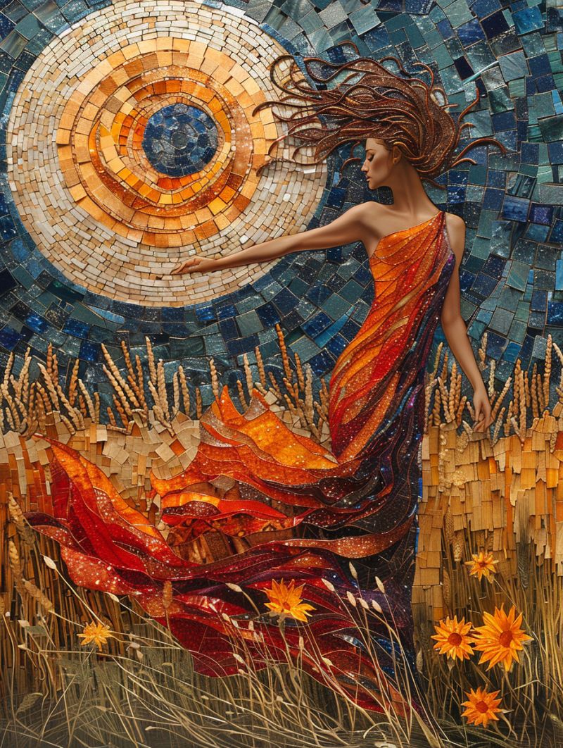 Stars sun moon mosaic spiral dancer silky dress aaa accurate picture amazing demonstrating the mischiefs wild of human activities on la  stars sun moon mosaic spiral dancer silky dress aaa