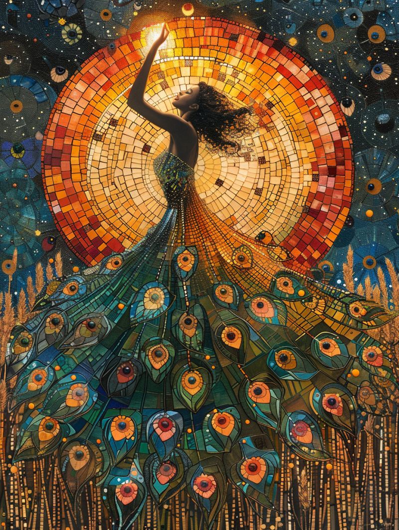 Sun dancer silky dress wheat peacock stars pointillis accurate picture amazing demonstrating the mischiefs wild of human activities on la  sun dancer silky dress wheat peacock stars pointillis