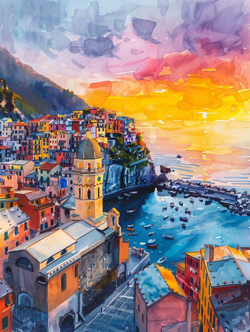 Sunset vernazza waterpainting image picture accurate picture amazing demonstrating the mischiefs wild of human activities on la  sunset vernazza waterpainting