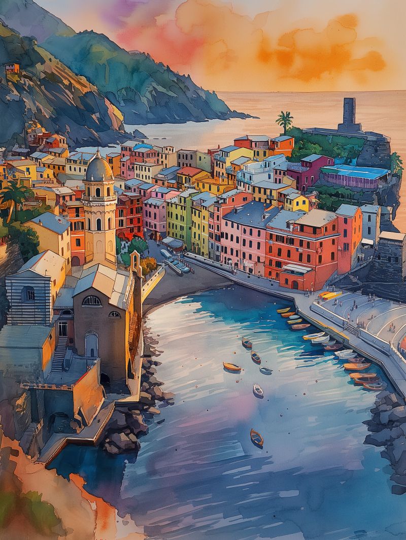 Sunset vernazza waterpainting image picture accurate picture amazing demonstrating the mischiefs wild of human activities on la  sunset vernazza waterpainting