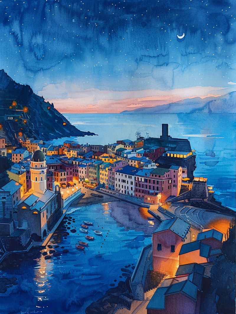 Waterpainting vernazza after sunset street accurate picture amazing demonstrating the mischiefs wild of human activities on la  waterpainting vernazza after sunset street