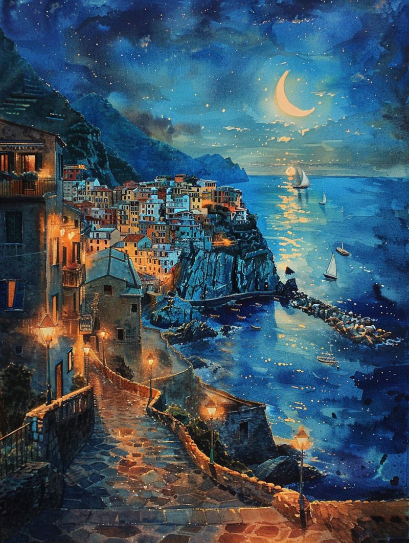 Waterpainting vernazza after sunset street accurate picture amazing demonstrating the mischiefs wild of human activities on la  waterpainting vernazza after sunset street