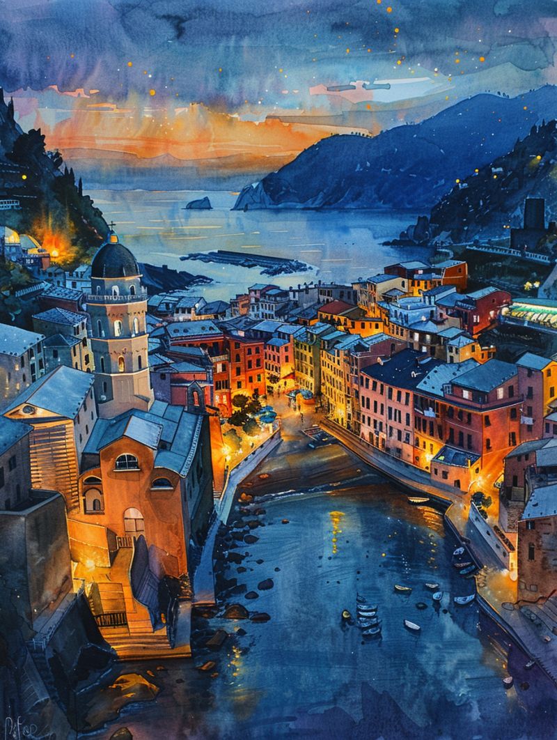 Waterpainting vernazza after sunset street accurate picture amazing demonstrating the mischiefs wild of human activities on la  waterpainting vernazza after sunset street