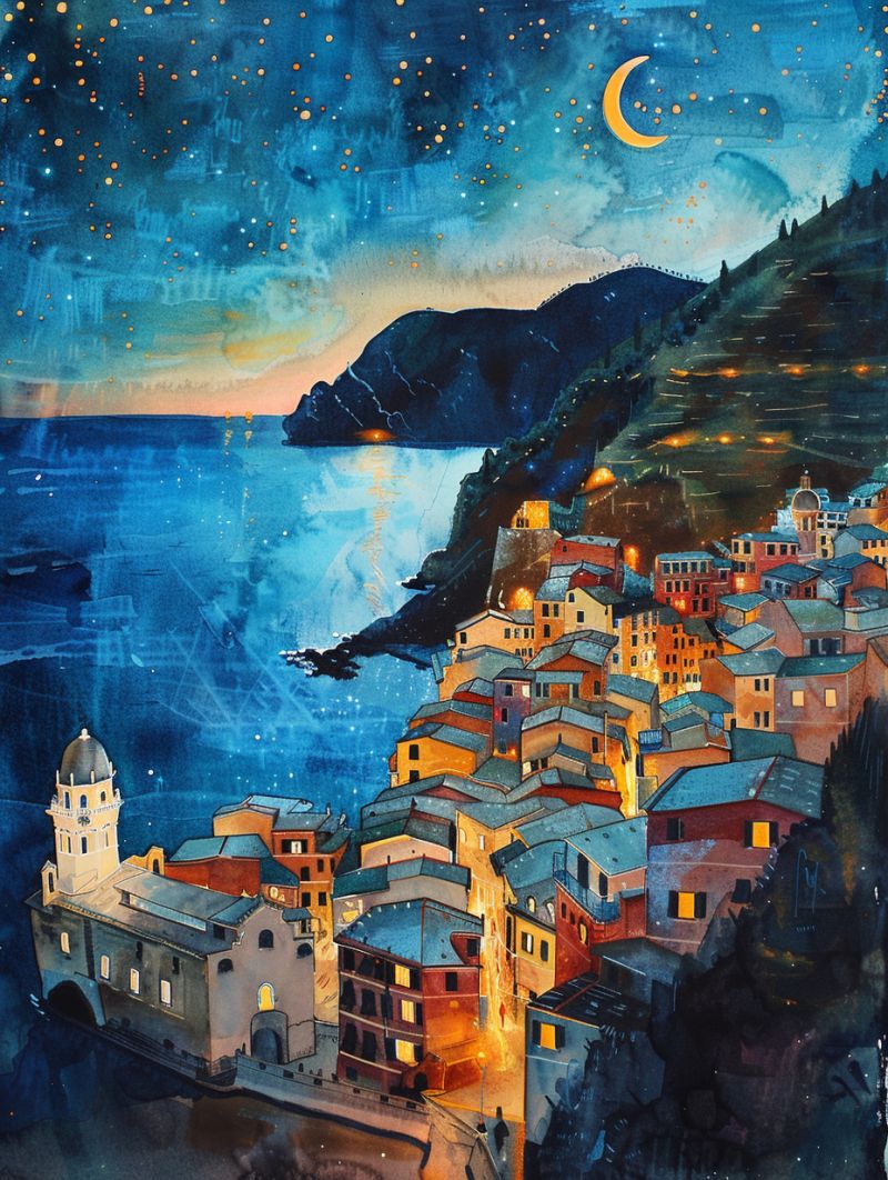 Waterpainting vernazza after sunset street accurate picture amazing demonstrating the mischiefs wild of human activities on la  waterpainting vernazza after sunset street