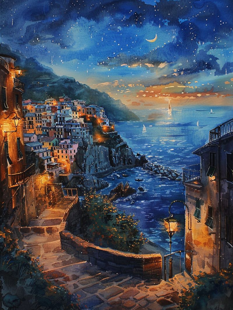 Waterpainting vernazza after sunset street accurate picture amazing demonstrating the mischiefs wild of human activities on la  waterpainting vernazza after sunset street