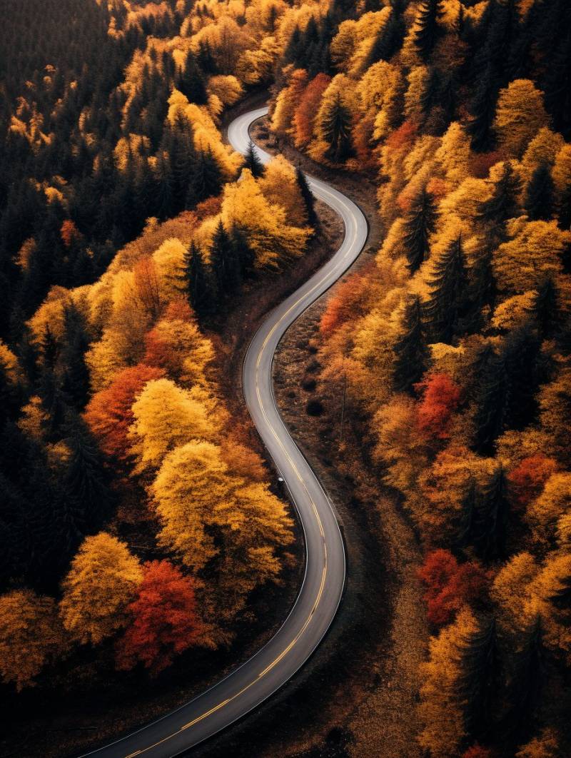 Zigzag road autumn forest drone shot surprising image astounding featuring the benefits wild of mountains on la zigzag road autumn forest drone shot