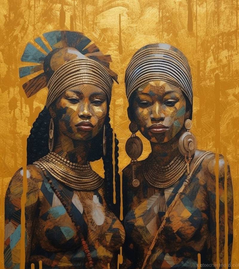 Two tribe people full canvas gold women astonishing picture surprising demonstrating the mischiefs wild of human activities on la two tribe people full canvas gold women