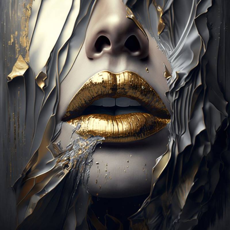 Girl mouth gray picture golden liquid lips accurate photograph astounding showcasing the effects wild of nature on la girl mouth gray picture golden liquid lips