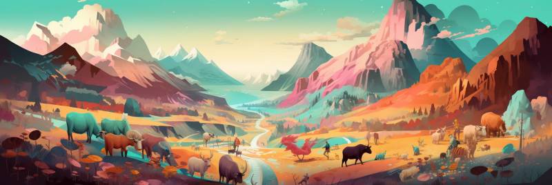 Colorfulmountains lots cows surprising image astounding demonstrating the mischiefs wild of human activities on la colorfulmountains lots cows