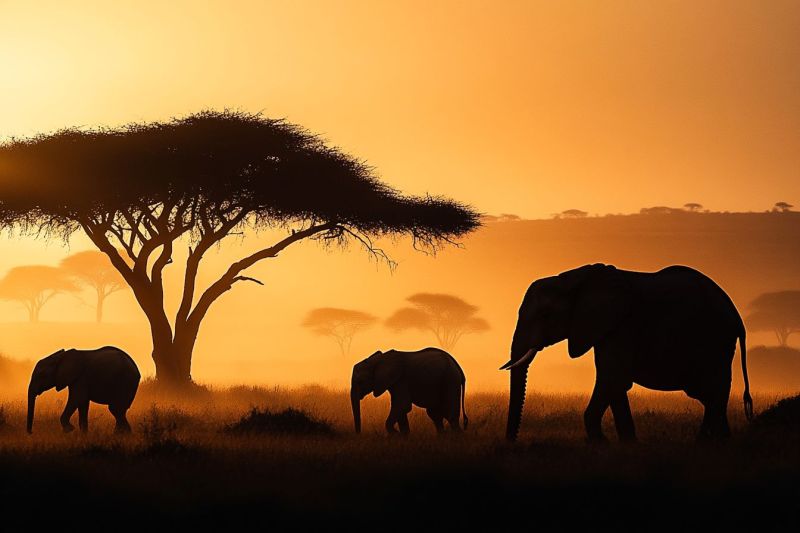 Serian soleil safari elephants afrique sauvetage desert naturels savane brume horizon arbre animaux sauvages coucher brouillard tourisme aventure cons L'image que vous avez fournie ressemble à un portrait d'une personne, qui est probablement une femme en raison des indices visuels. Elle a des cheveux vibrants et tient une boule de glace avec de la glace bleue dans. Ses vêtements semblent avoir une combinaison de couleurs sombres et plus claires, possiblement incluant le noir, le pourpre et le rose. Elle porte ce qu'elle semble être un collier ou une chaîne avec un détail métallisé. Le fond est simple, en se concentrant sur son visage et la glace, ce qui suggère que cela pourrait être destiné à une promotion, peut-être liée à un magasin de glace ou à un événement.