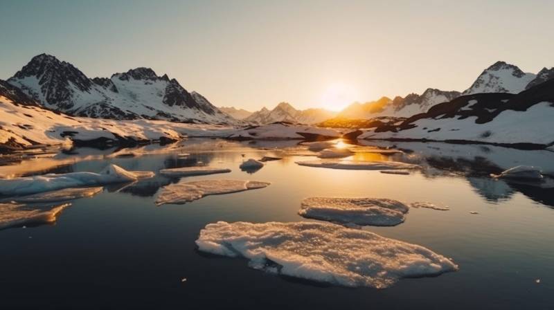 Alpine lake floating islands ice surrounded accurate picture splendid demonstrating the mischiefs wild of human activities on la alpine lake floating islands ice surrounded