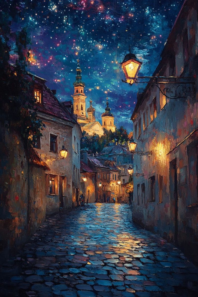 Oil painting cobblestone streets riga latvia accurate picture amazing demonstrating the mischiefs wild of human activities on la oil painting cobblestone streets riga latvia