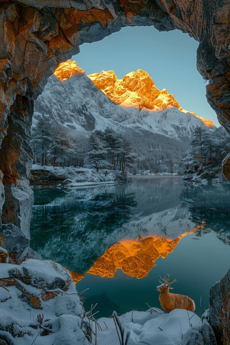 Arch entrance mountain lake snowed peaks golden hou accurate picture amazing demonstrating the mischiefs wild of human activities on la arch entrance mountain lake snowed peaks golden hou