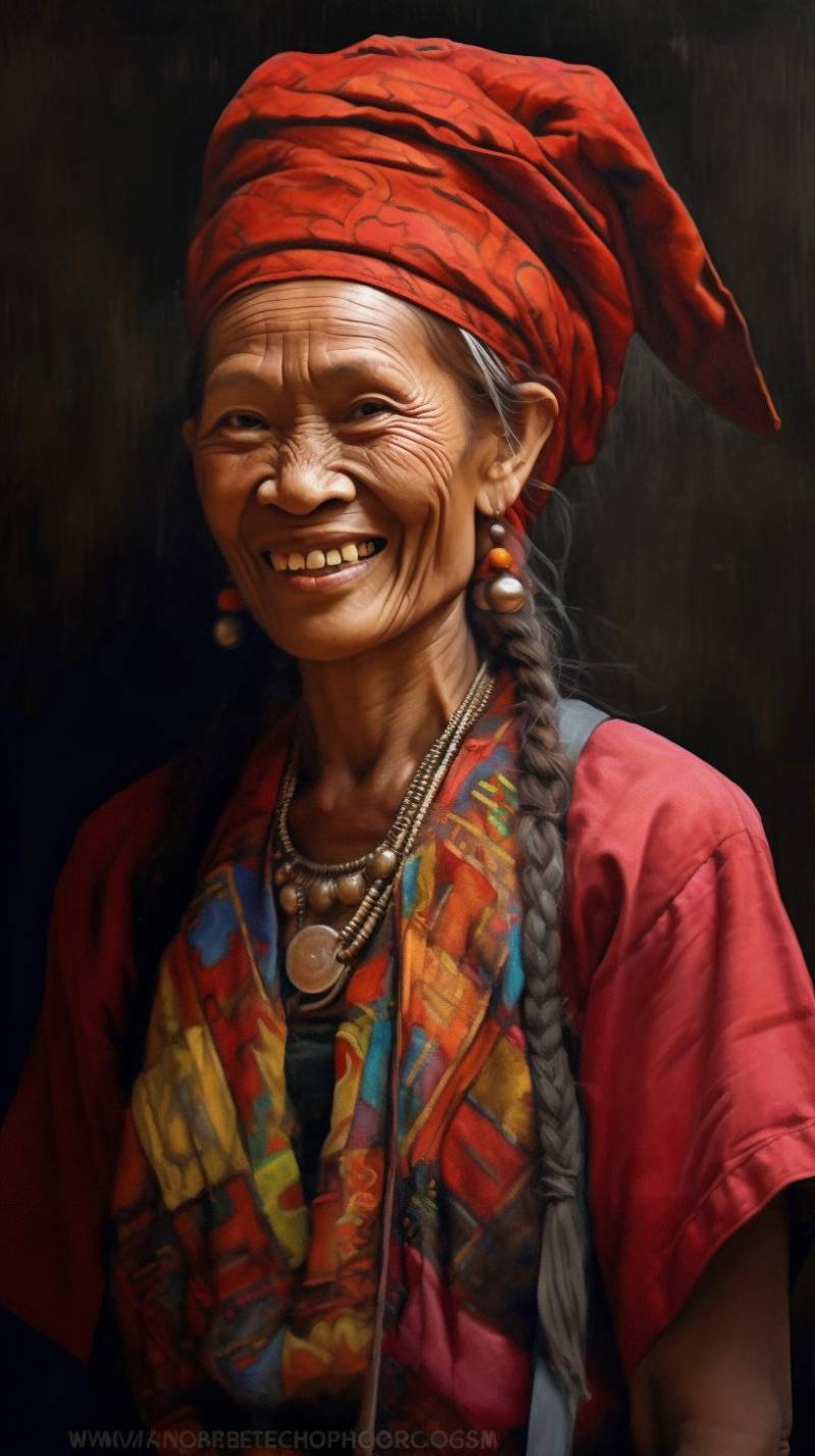 Portrait smiling philipine woman amazing image astounding showcasing the effects wild of nature on la portrait smiling philipine woman