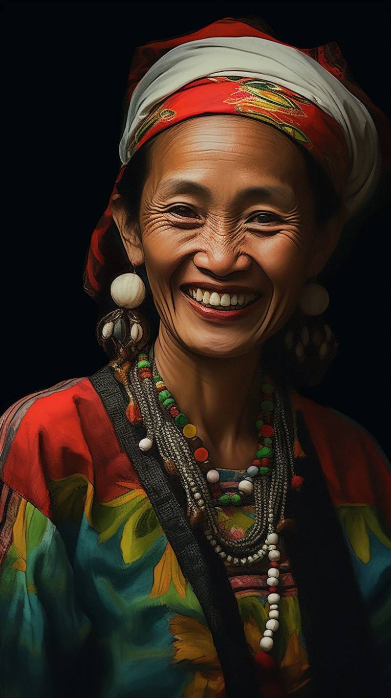 Portrait smiling philipine woman aerial shot accurate showing the state of wild of global warming on la portrait smiling philipine woman