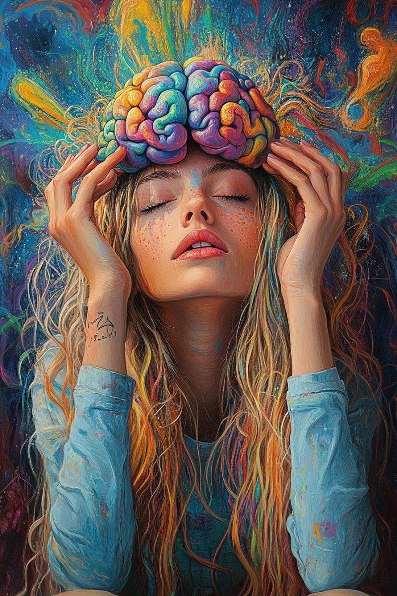 Blonde curly taking her colorful brain into hands abo accurate picture amazing demonstrating the mischiefs wild of human activities on la blonde curly taking her colorful brain into hands abo