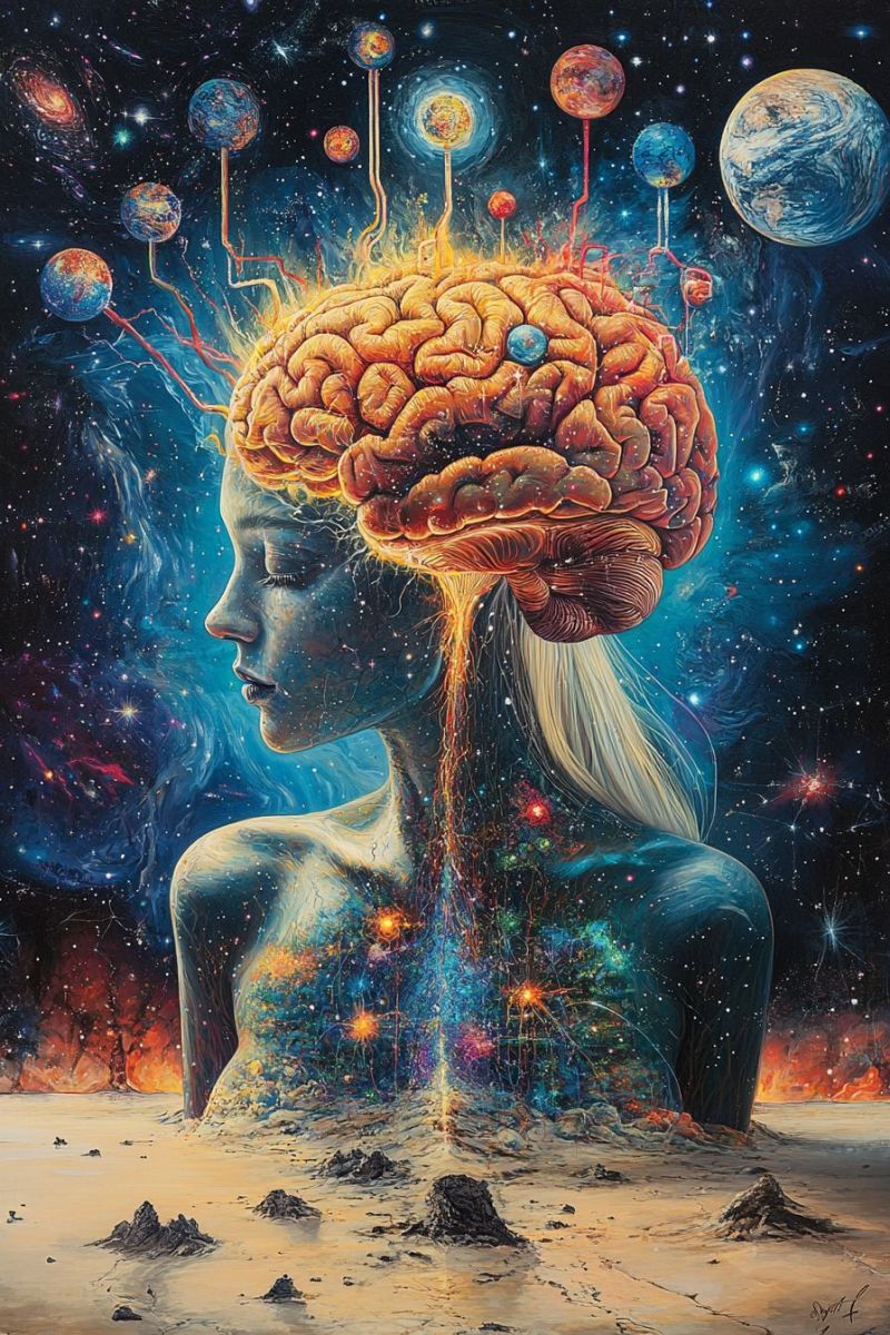 Brain connecting whole universe trippy image accurate picture amazing demonstrating the mischiefs wild of human activities on la brain connecting whole universe trippy