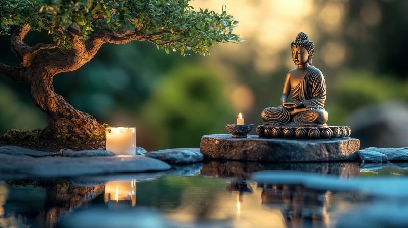 Buddha statue bonstree candle nature backgr accurate picture amazing demonstrating the mischiefs wild of human activities on la buddha statue bonstree candle nature backgr