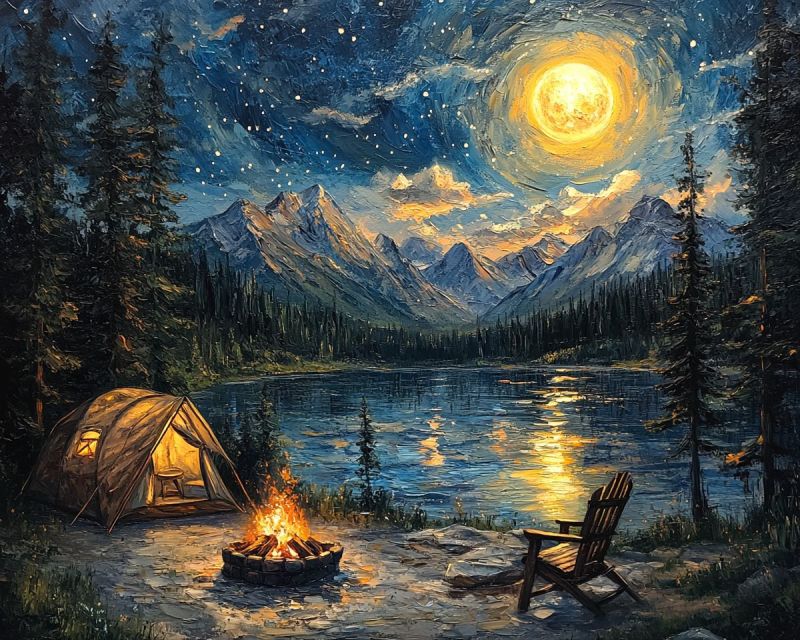 Camping scene campfire tent night bright st accurate picture amazing demonstrating the mischiefs wild of human activities on la camping scene campfire tent night bright st