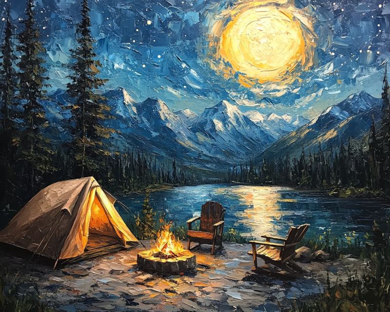 Camping scene campfire tent night bright st accurate picture amazing demonstrating the mischiefs wild of human activities on la camping scene campfire tent night bright st