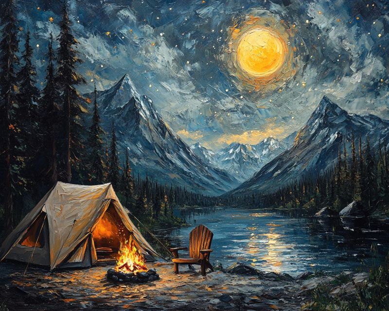 Camping scene campfire tent night bright st accurate picture amazing demonstrating the mischiefs wild of human activities on la camping scene campfire tent night bright st