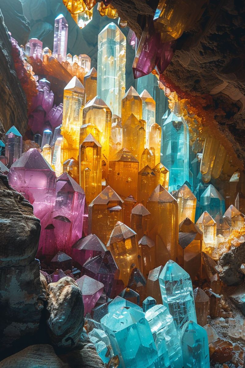 Diving into cave shiny colorful crystals accurate picture amazing demonstrating the mischiefs wild of human activities on la diving into cave shiny colorful crystals