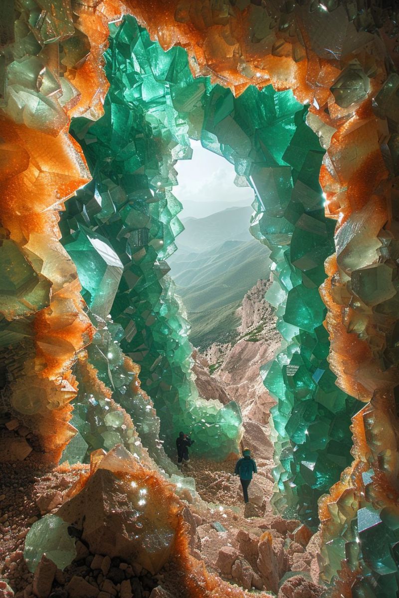 Diving into cave shiny colorful crystals accurate picture amazing demonstrating the mischiefs wild of human activities on la diving into cave shiny colorful crystals