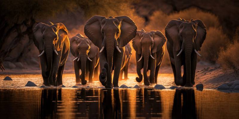 Elephants crossing river elephants crossing river