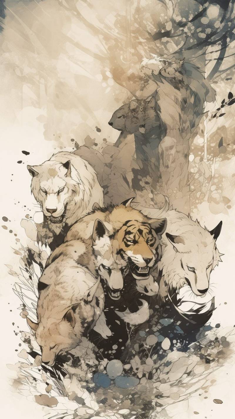 Illustration zoo animals anime highly magnifique prise splendide montrant les bienfaits sauvage de la montagne sur la illustration zoo animals anime highly