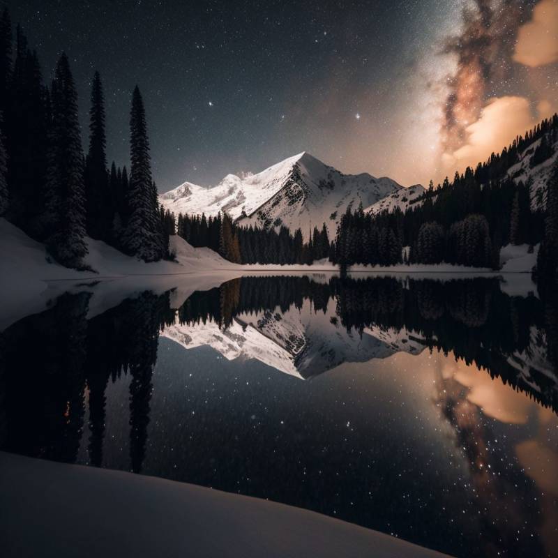 Milkyway reflecting snowy mountain lake winter surr surprising image astounding showing the state of wild of global warming on la milkyway reflecting snowy mountain lake winter surr