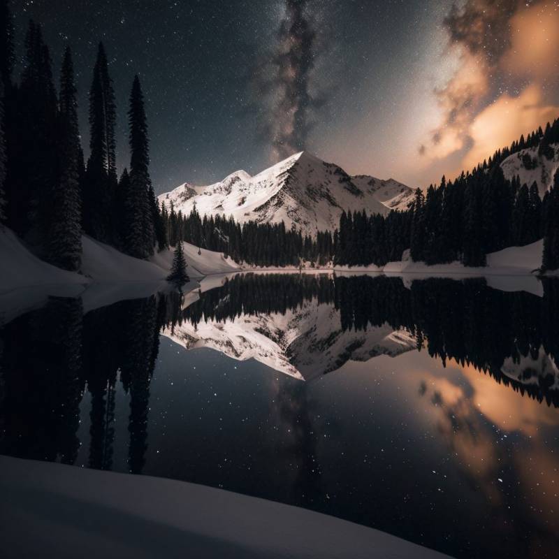 Milkyway reflecting snowy mountain lake winter surr surprising photograph aerial showing the state of wild of global warming on la milkyway reflecting snowy mountain lake winter surr