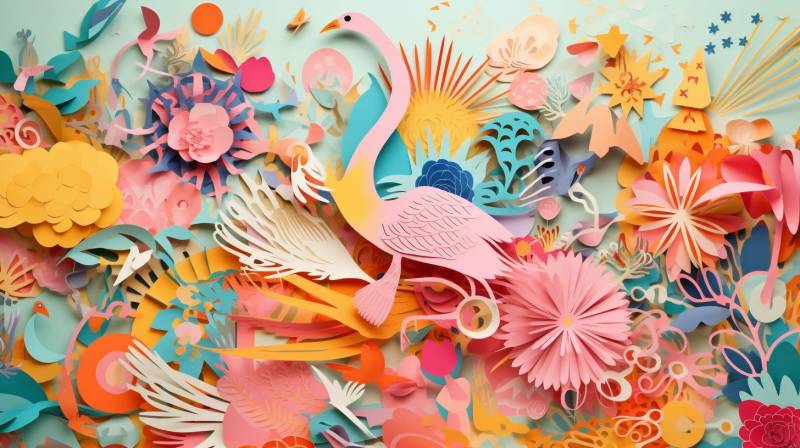 Multi dimensional paper kirigami craft paper illustration magnifique prise splendide démontrant les effets sauvage de la nature sur la multi dimensional paper kirigami craft paper illustration